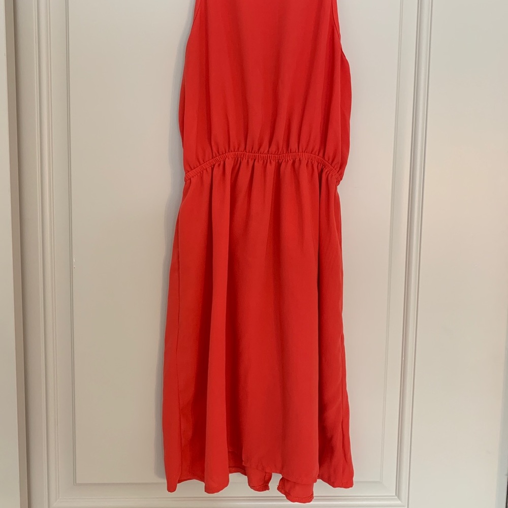 Coral Ruffle Mini Dress - Picture 5 of 5